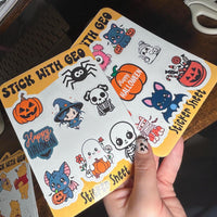 Load image into Gallery viewer, Halloween Waterproof Vinyl Stickers Sheets: Laptop, Water Bottle, Scrapbook (Set of 2)
