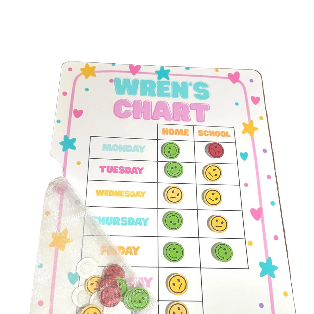 Personalized Kids Behavior Chart: Traffic Light Smiley System