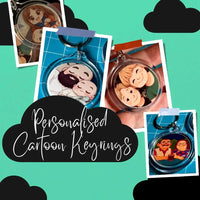 Load image into Gallery viewer, Personalised Cartoon Photo - Vinyl Round Keyring
