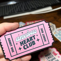 Load image into Gallery viewer, Anxious Heart Club Sticker: Pink Ticket Vinyl Decal
