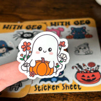 Load image into Gallery viewer, Halloween Waterproof Vinyl Stickers Sheets: Laptop, Water Bottle, Scrapbook (Set of 2)
