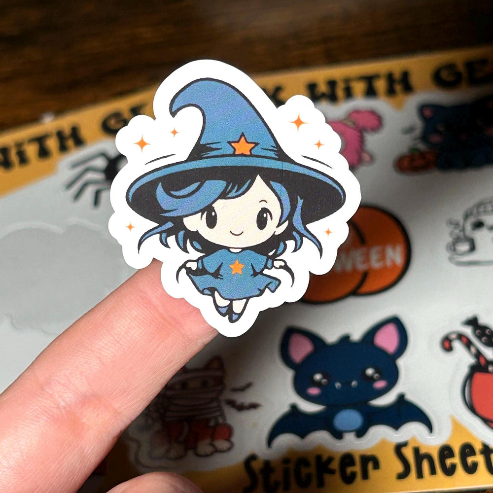 Halloween Waterproof Vinyl Stickers Sheets: Laptop, Water Bottle, Scrapbook (Set of 2)