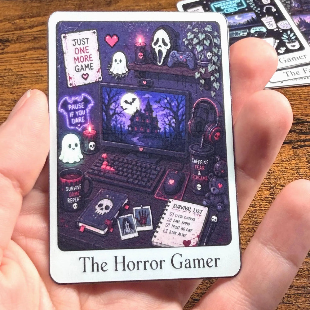 A hand holding a rectangular Sticker titled 